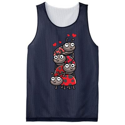 Ladybug With Hearts Bug Lover Mesh Reversible Basketball Jersey Tank