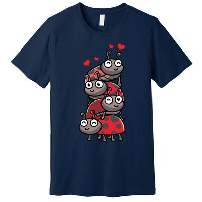 Ladybug With Hearts Bug Lover Premium T-Shirt