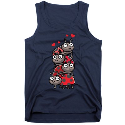 Ladybug With Hearts Bug Lover Tank Top