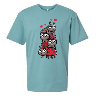 Ladybug With Hearts Bug Lover Sueded Cloud Jersey T-Shirt