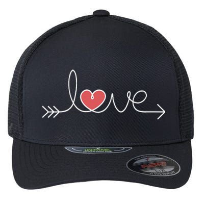 Love Women Heart Arrow Graphic Valentine's Day Flexfit Unipanel Trucker Cap