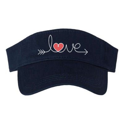 Love Women Heart Arrow Graphic Valentine's Day Valucap Bio-Washed Visor