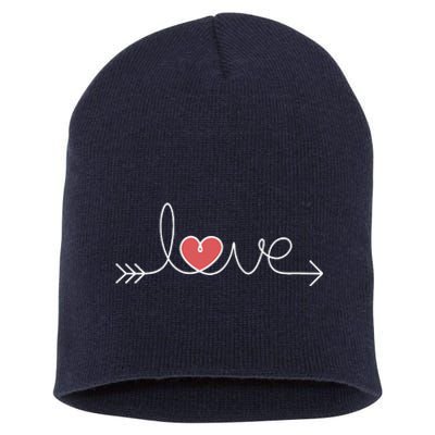 Love Women Heart Arrow Graphic Valentine's Day Short Acrylic Beanie