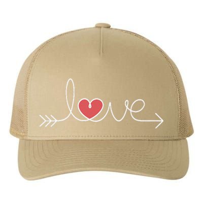 Love Women Heart Arrow Graphic Valentine's Day Yupoong Adult 5-Panel Trucker Hat