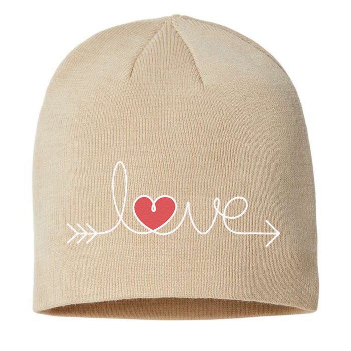 Love Women Heart Arrow Graphic Valentine's Day Sustainable Beanie