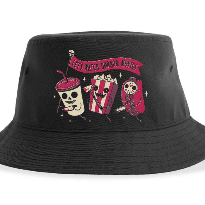 Lets Watch Horror Movies Funny Halloween Costume Sustainable Bucket Hat