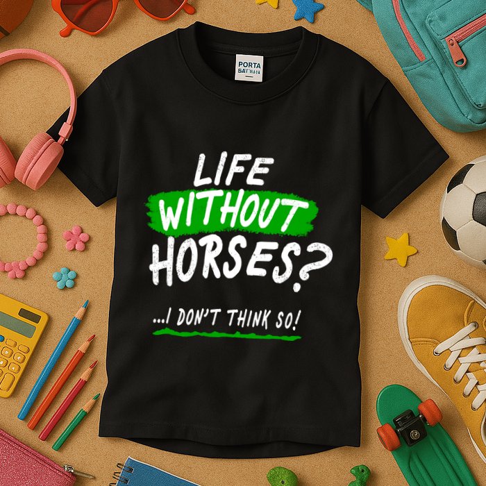 Life Without Horses? I Don't Think So Kids T-Shirt