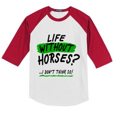 Life Without Horses? I Don't Think So Kids Colorblock Raglan Jersey