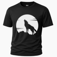 Lone Wolf Howling At The Moon Jackal Animal Cooling Performance Crew T-Shirt