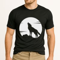 Lone Wolf Howling At The Moon Jackal Animal Cooling Performance Crew T-Shirt