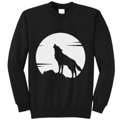 Lone Wolf Howling At The Moon Jackal Animal Sweatshirt
