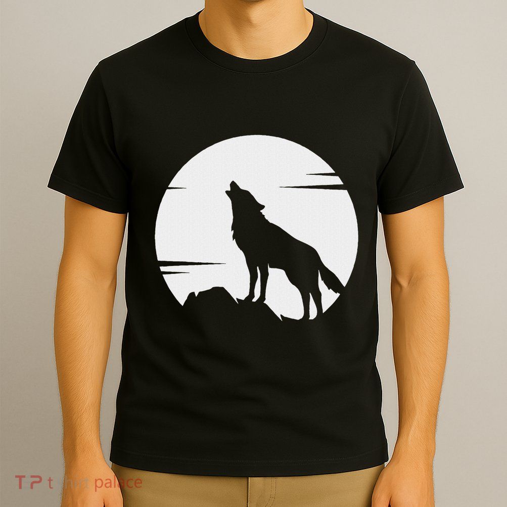 Lone Wolf Howling At The Moon Jackal Animal T-Shirt