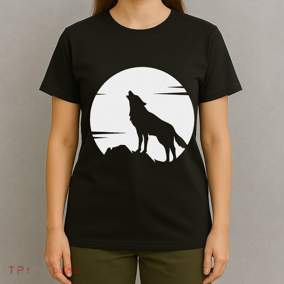 Lone Wolf Howling At The Moon Jackal Animal T-Shirt