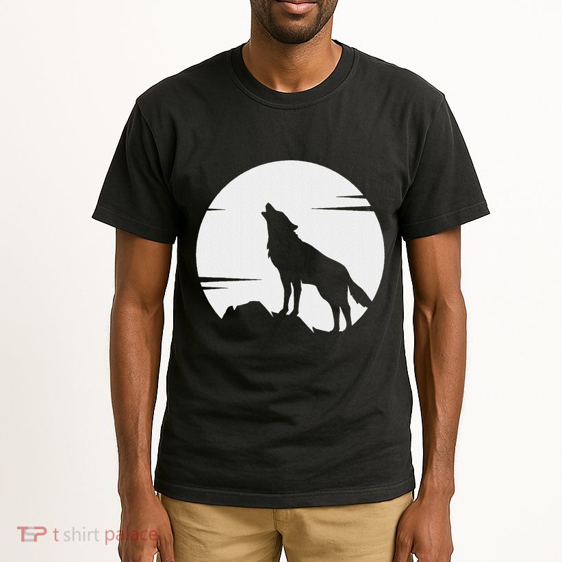 Lone Wolf Howling At The Moon Jackal Animal Tall T-Shirt