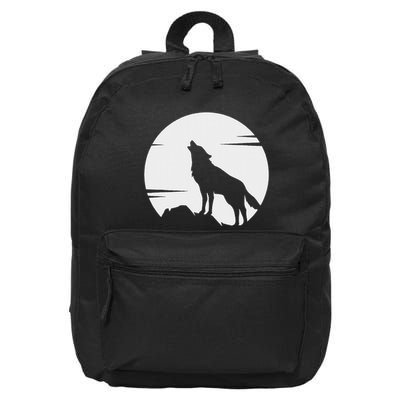 Lone Wolf Howling At The Moon Jackal Animal 16 in Basic Backpack