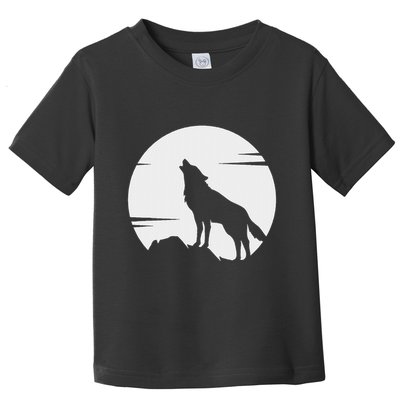 Lone Wolf Howling At The Moon Jackal Animal Toddler T-Shirt