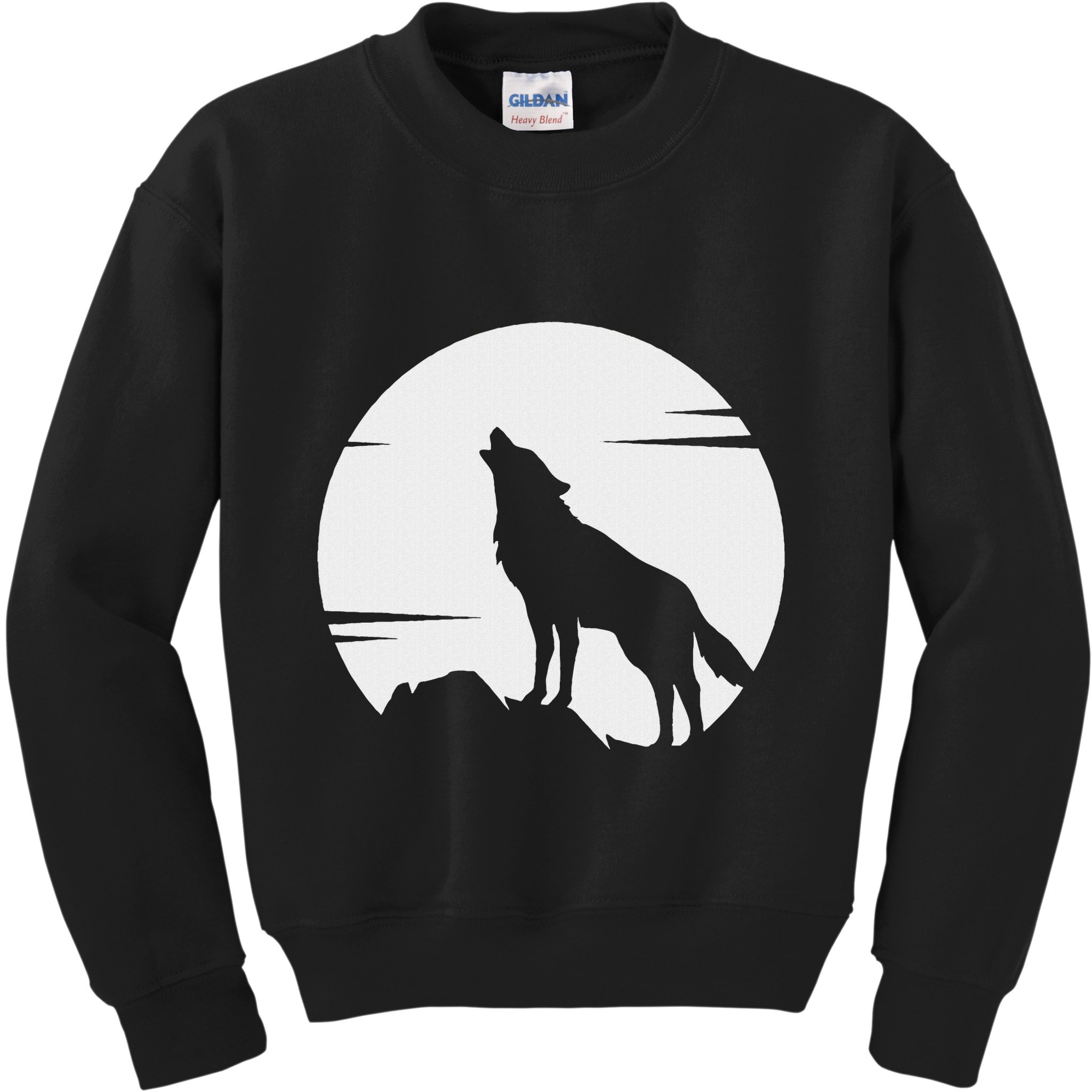 Lone Wolf Howling At The Moon Jackal Animal Kids Sweatshirt