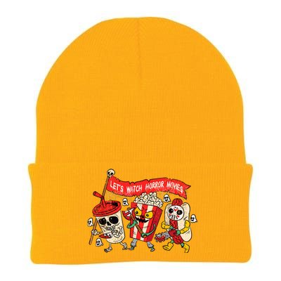 Lets Watch Horror Movies Funny Halloween Costume Hot Dog Knit Cap Winter Beanie