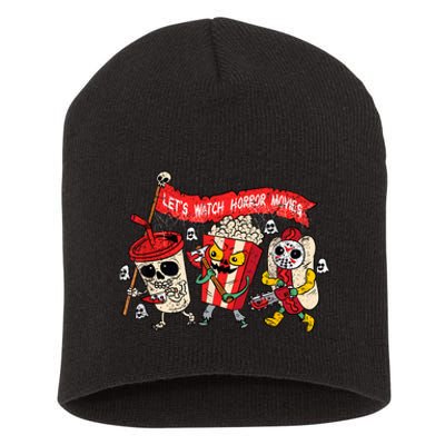 Lets Watch Horror Movies Funny Halloween Costume Hot Dog Short Acrylic Beanie