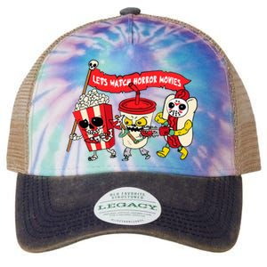 Lets Watch Horror Movies Funny Halloween Costume Spooky Legacy Tie Dye Trucker Hat