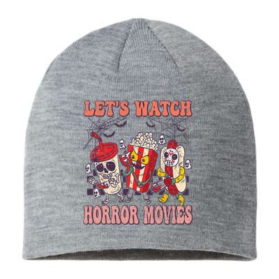 Lets Watch Horror Movies Halloween Funny Ghost Skeleton Sustainable Beanie