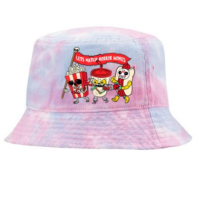 Lets Watch Horror Movies Funny Halloween Costume Spooky Tie-Dyed Bucket Hat