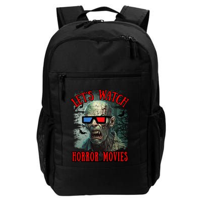 Lets Watch Horror Movies Scary Zombie Halloween Backpack