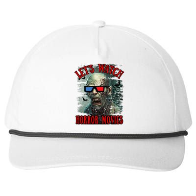 Lets Watch Horror Movies Scary Zombie Halloween Snapback Five-Panel Rope Hat