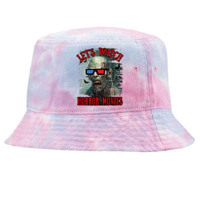 Lets Watch Horror Movies Scary Zombie Halloween Tie-Dyed Bucket Hat