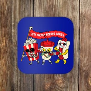 Lets Watch Horror Movies Funny Halloween Costume Spooky Coaster