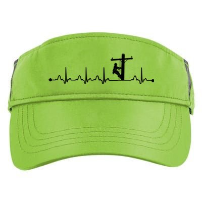 Line Worker Heartbeat Ekg Proud American Line Worker Great Gift Adult Drive Performance Visor