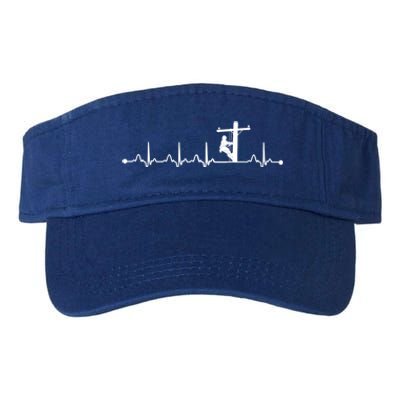 Line Worker Heartbeat Ekg Proud American Line Worker Great Gift Valucap Bio-Washed Visor