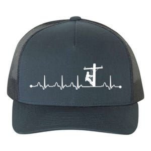 Line Worker Heartbeat Ekg Proud American Line Worker Great Gift Yupoong Adult 5-Panel Trucker Hat