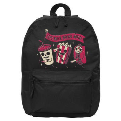 Let's Watch Horror Movies Funny Halloween Costume 16 in Basic Backpack