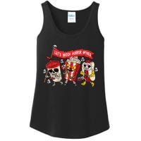 Lets Watch Horror Movies Halloween Funny Ghost Skeleton Ladies Essential Tank