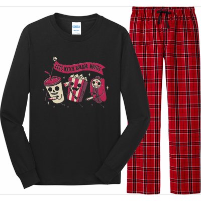 Lets Watch Horror Movies Funny Halloween Costume Long Sleeve Pajama Set