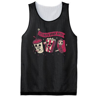 Lets Watch Horror Movies Funny Halloween Costume Mesh Reversible Basketball Jersey Tank