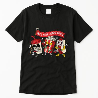 Lets Watch Horror Movies Halloween Funny Ghost Skeleton Tall T-Shirt