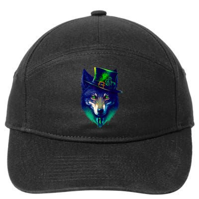 Leprechaun Wolf Irish Wolf Lover St Patrick's Day 7-Panel Snapback Hat