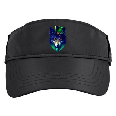 Leprechaun Wolf Irish Wolf Lover St Patrick's Day Adult Drive Performance Visor