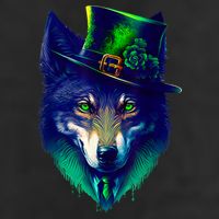 Leprechaun Wolf Irish Wolf Lover St Patrick's Day Adult Drive Performance Visor