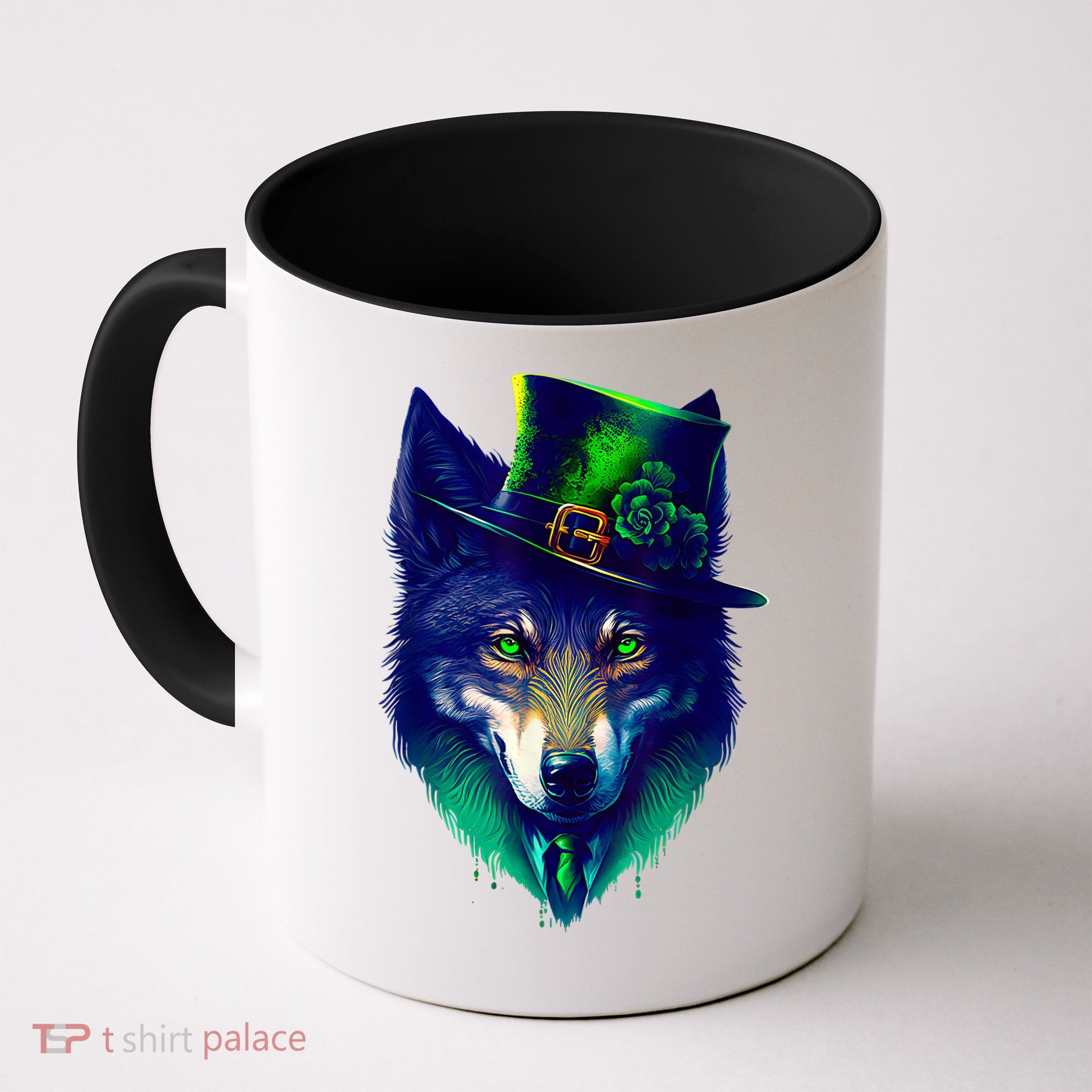Leprechaun Wolf Irish Wolf Lover St Patrick's Day Mug