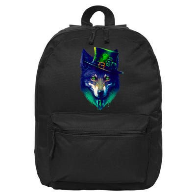 Leprechaun Wolf Irish Wolf Lover St Patrick's Day 16 in Basic Backpack