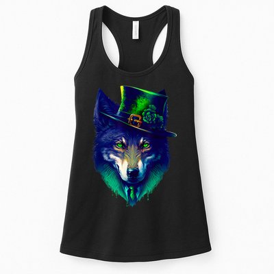 Leprechaun Wolf Irish Wolf Lover St Patrick's Day Womens Tank Top