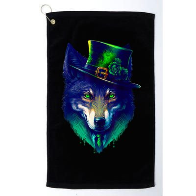 Leprechaun Wolf Irish Wolf Lover St Patrick's Day Golf Towel