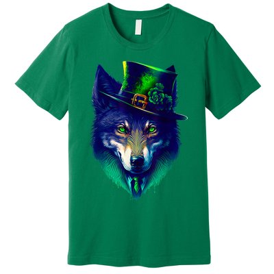 Leprechaun Wolf Irish Wolf Lover St Patrick's Day Premium T-Shirt