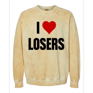 Linabob Wearing I Love Losers Colorblast Crewneck Sweatshirt