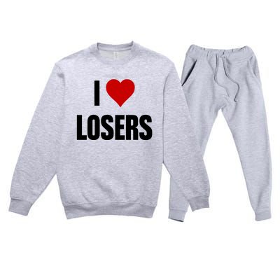 Linabob Wearing I Love Losers Premium Crewneck Sweatsuit Set