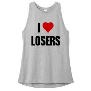 Linabob Wearing I Love Losers Ladies PosiCharge Tri-Blend Wicking Tank