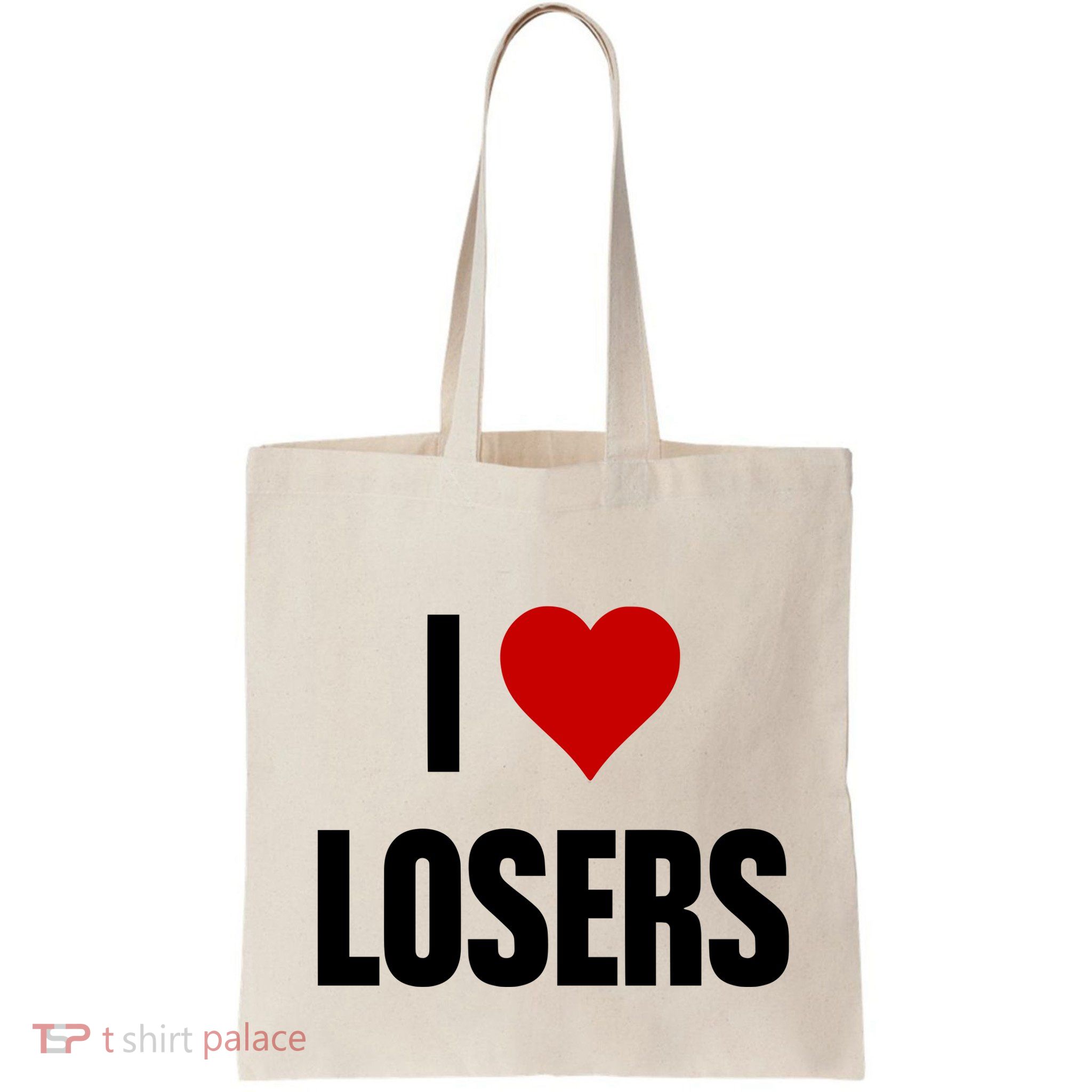 Linabob Wearing I Love Losers Bag